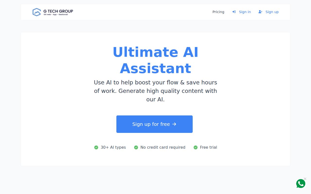 Peter AI homepage screenshot