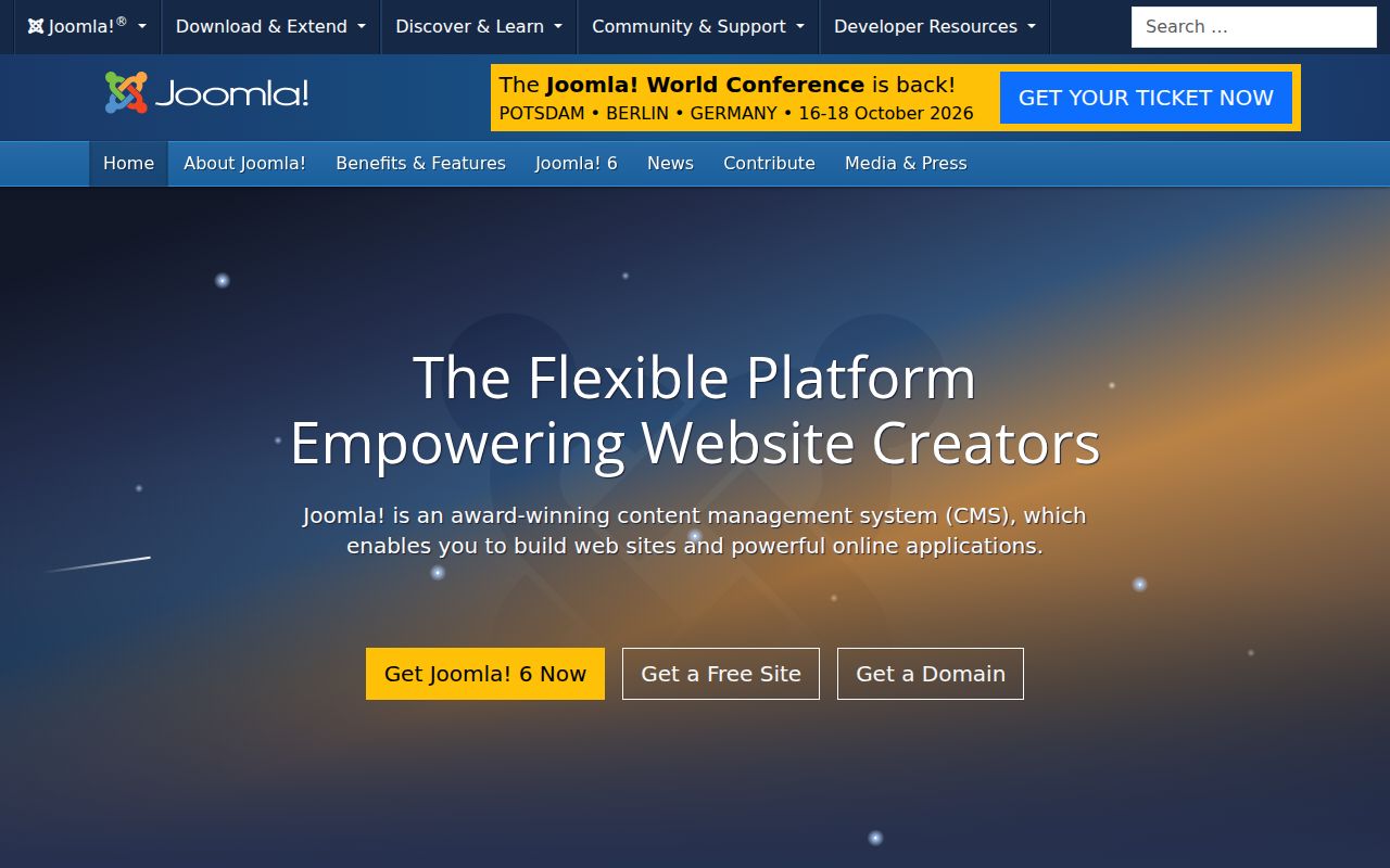 Joomla! homepage