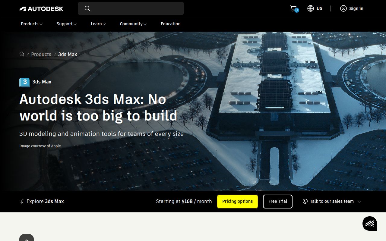 3DS Max homepage screenshot