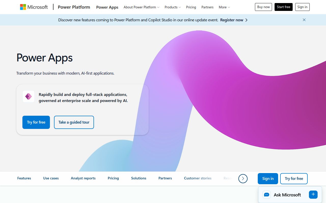 AI Builder homepage screenshot