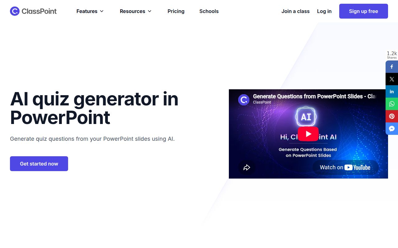 ClassPoint AI homepage