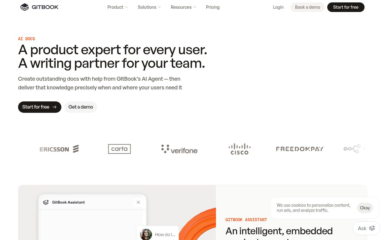 Lens by GitBook homepage screenshot