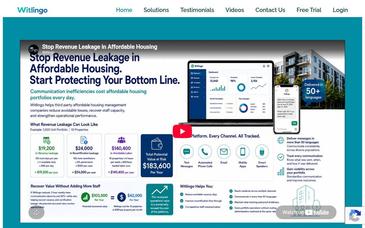 Witlingo homepage screenshot