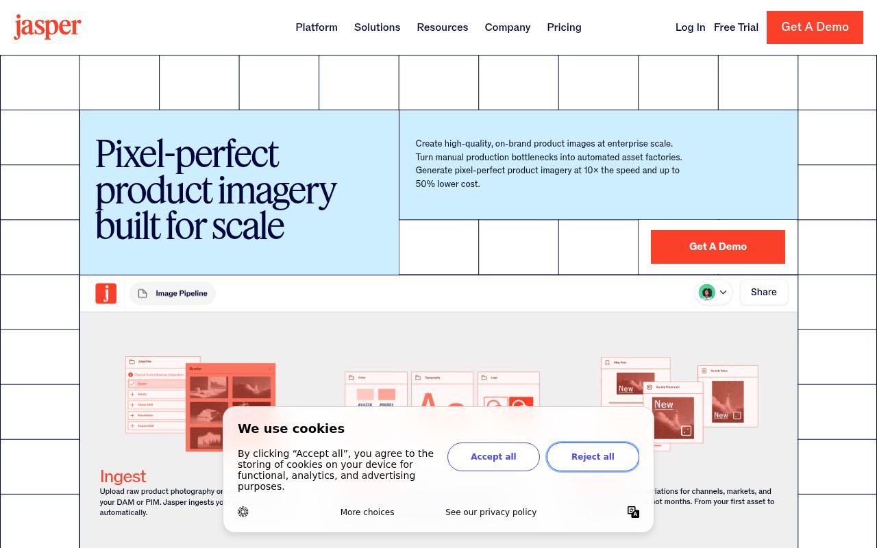 Jasper Art homepage screenshot