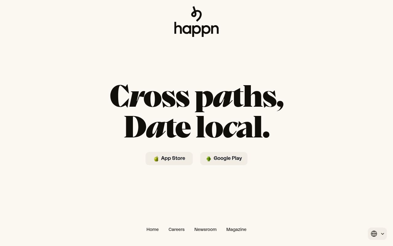 Happn homepage screenshot