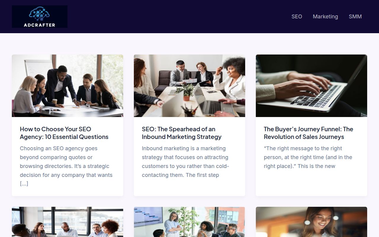 Adcrafter.ai homepage screenshot