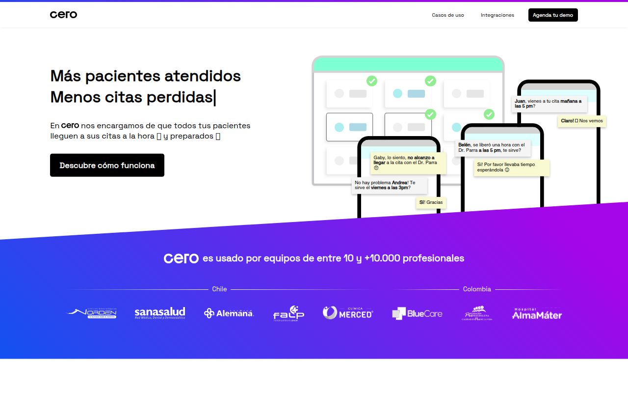 Cero homepage screenshot