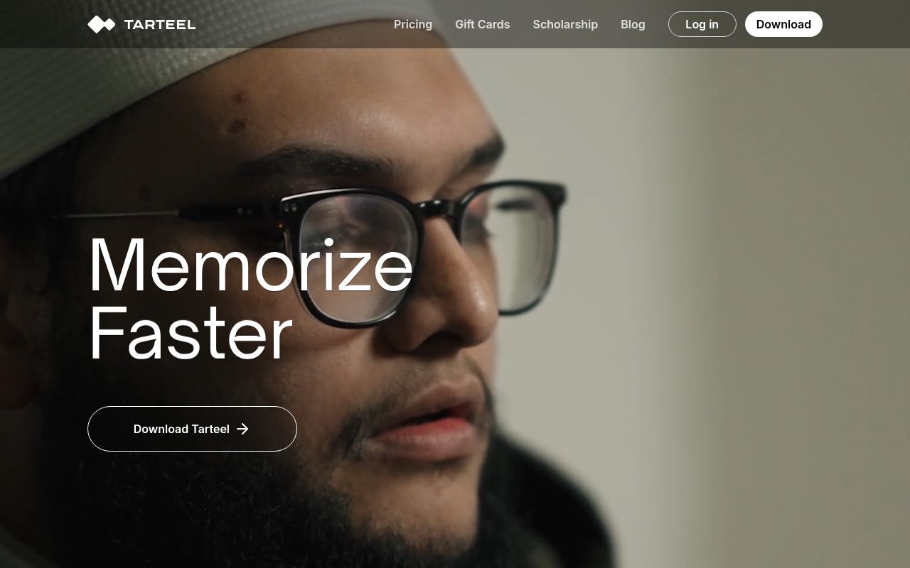 Tarteel homepage screenshot