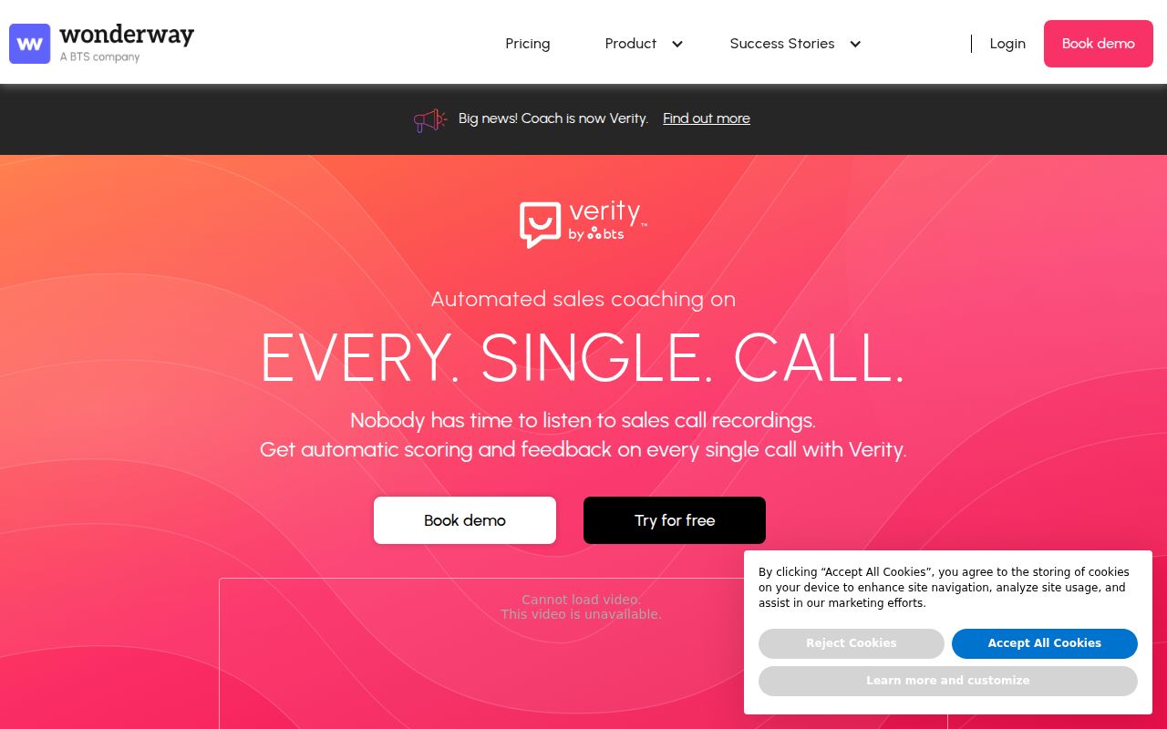 Wonderway Coach homepage screenshot