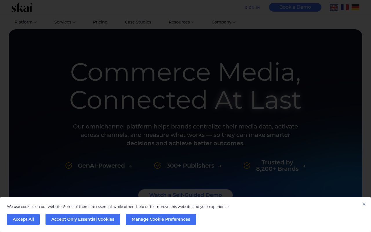 Kenshoo homepage screenshot
