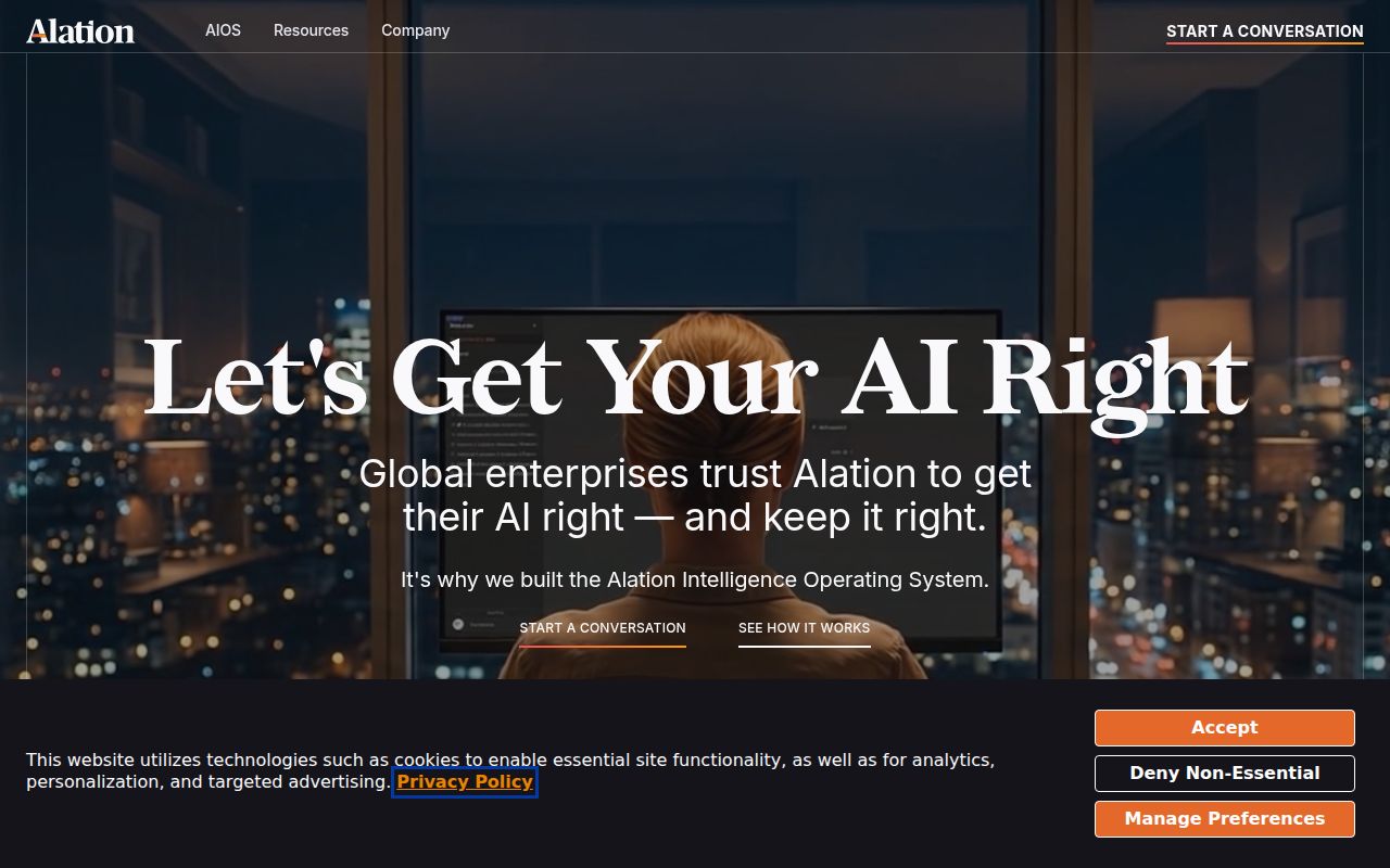 Alation homepage screenshot