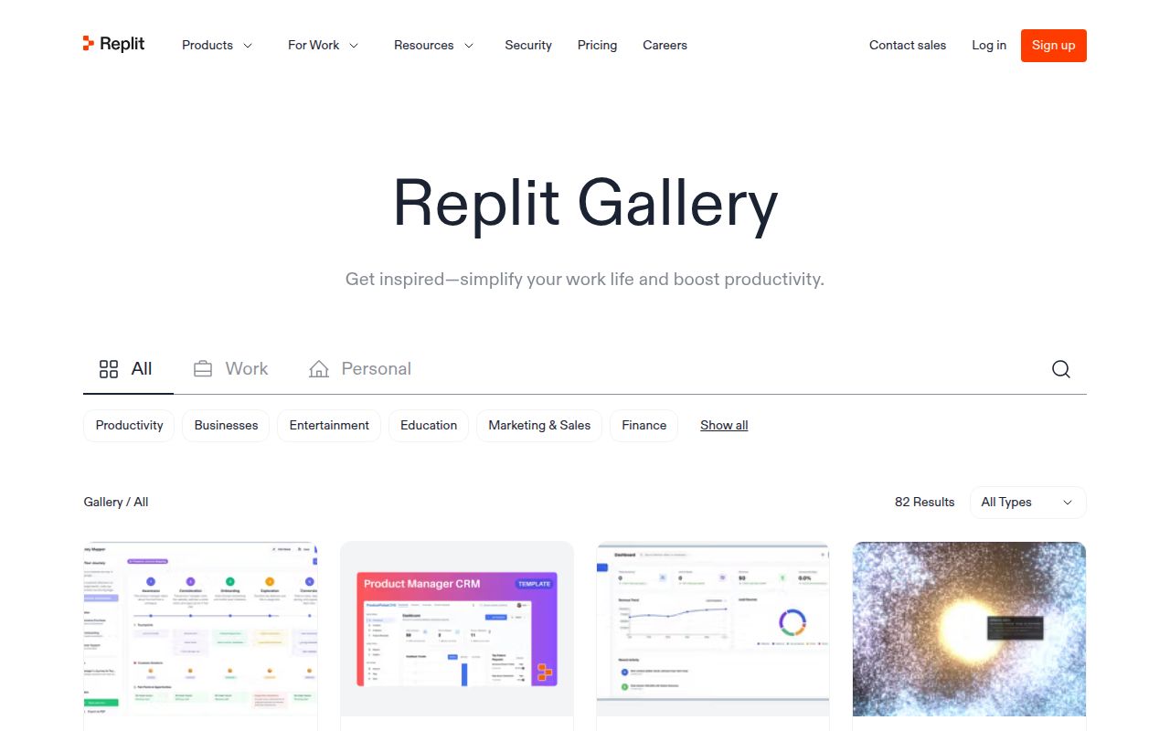 Repl.it homepage screenshot