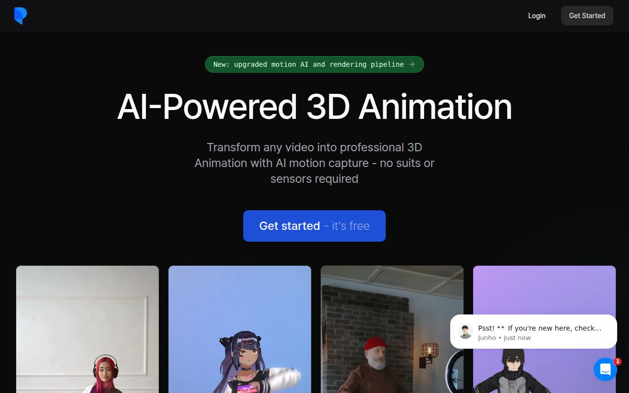 Plask homepage screenshot