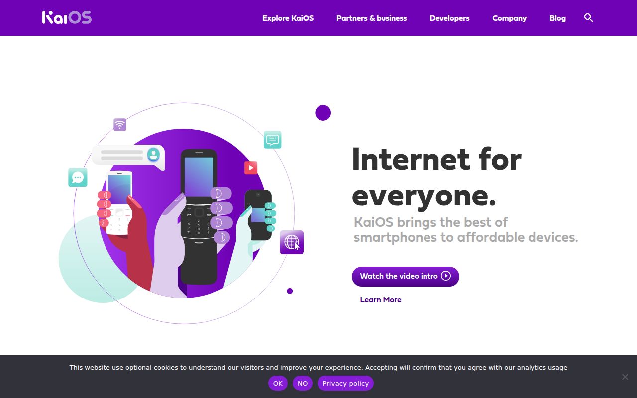 KaiOS homepage screenshot
