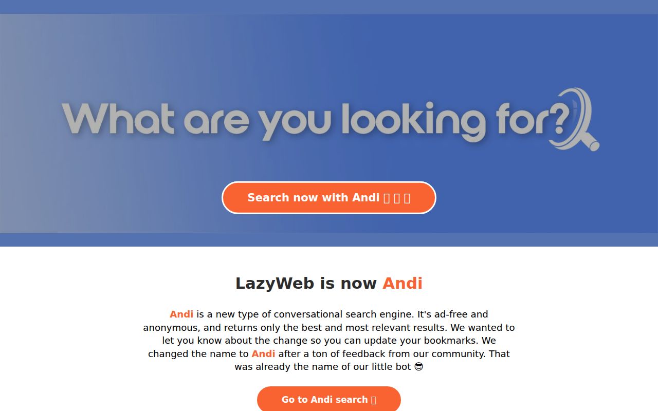 LazyWeb Alpha homepage screenshot