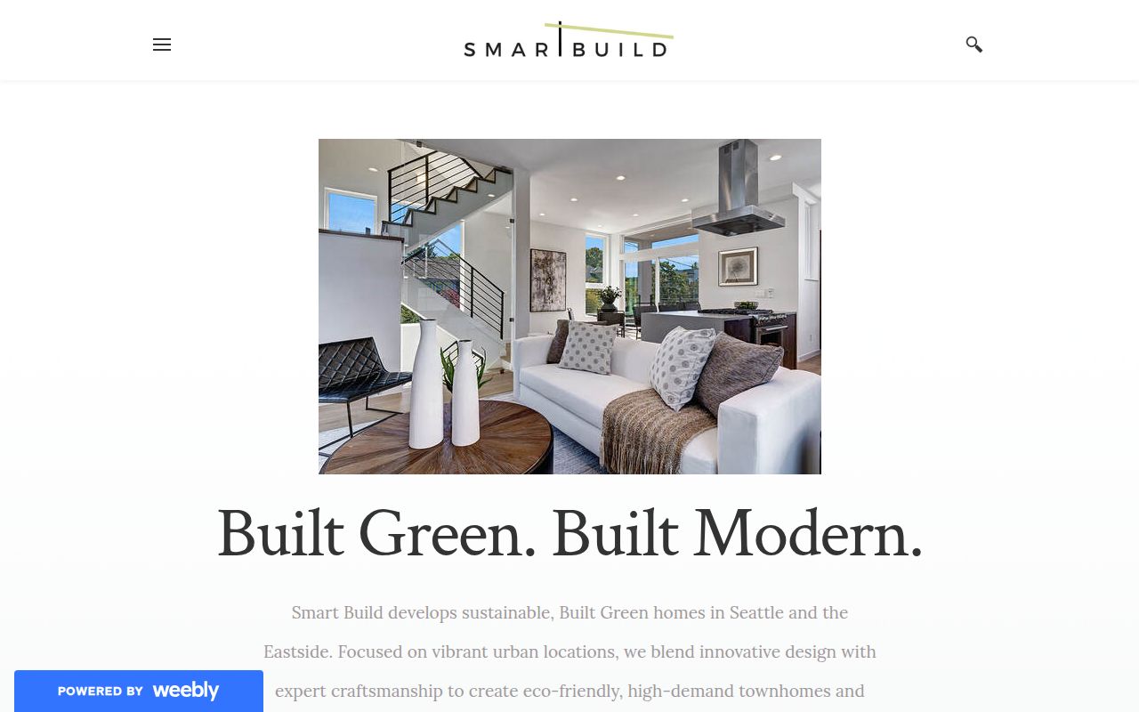 SmartBuild homepage screenshot