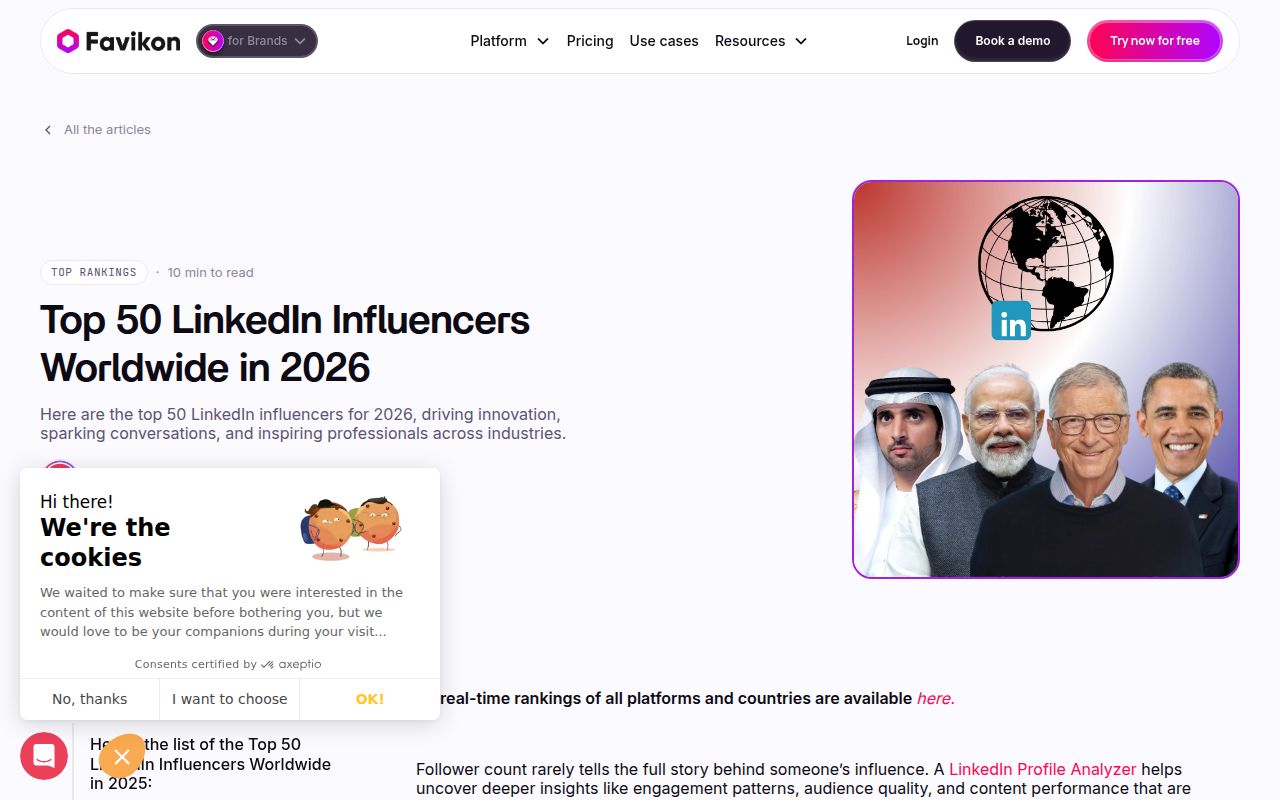 Top 200 Linkedin Creators Worldwide homepage screenshot