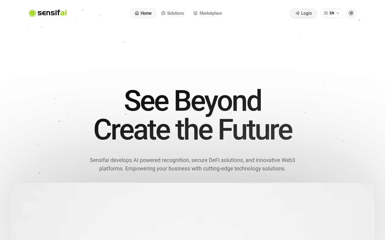 Sensifai homepage screenshot