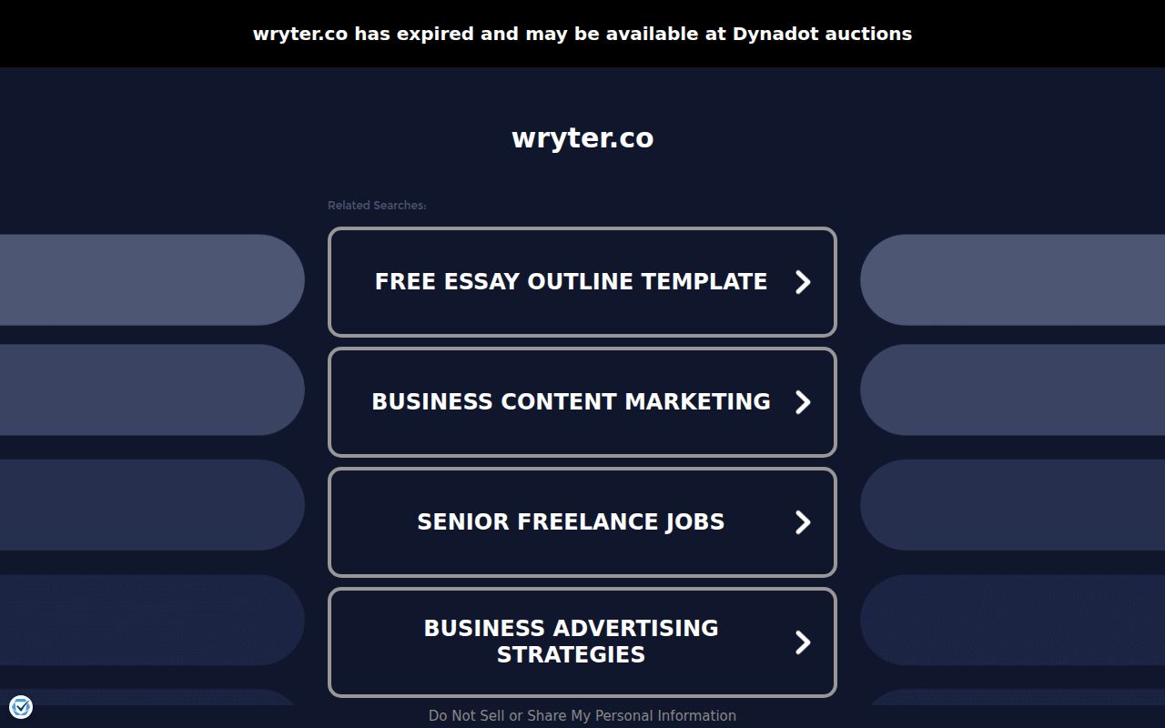 Wryter homepage