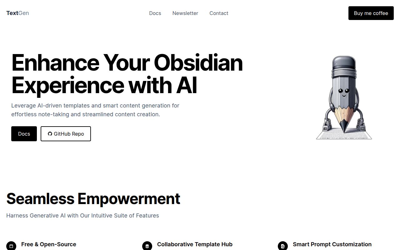 Text Generator Plugin homepage screenshot