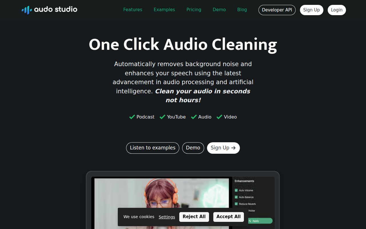 Audo AI homepage