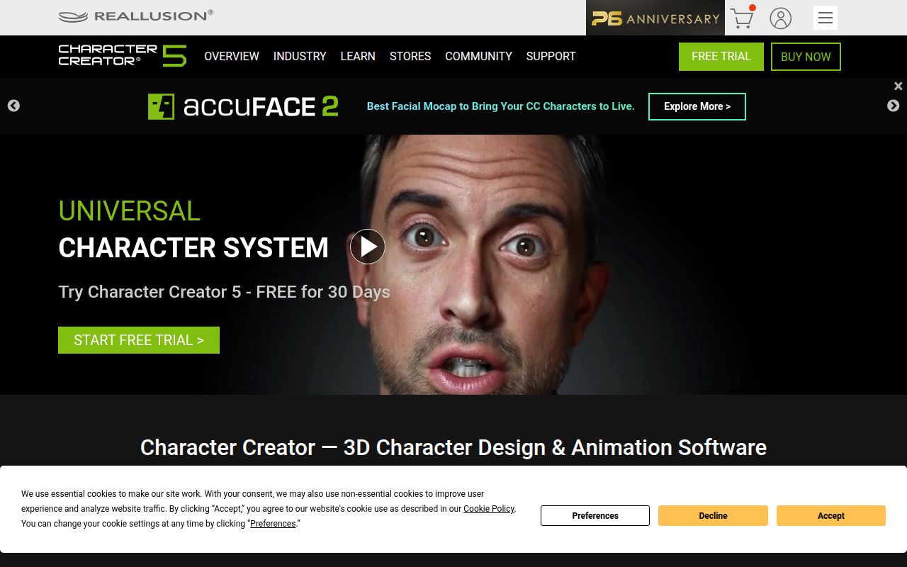 Reallusion Character Creator homepage screenshot