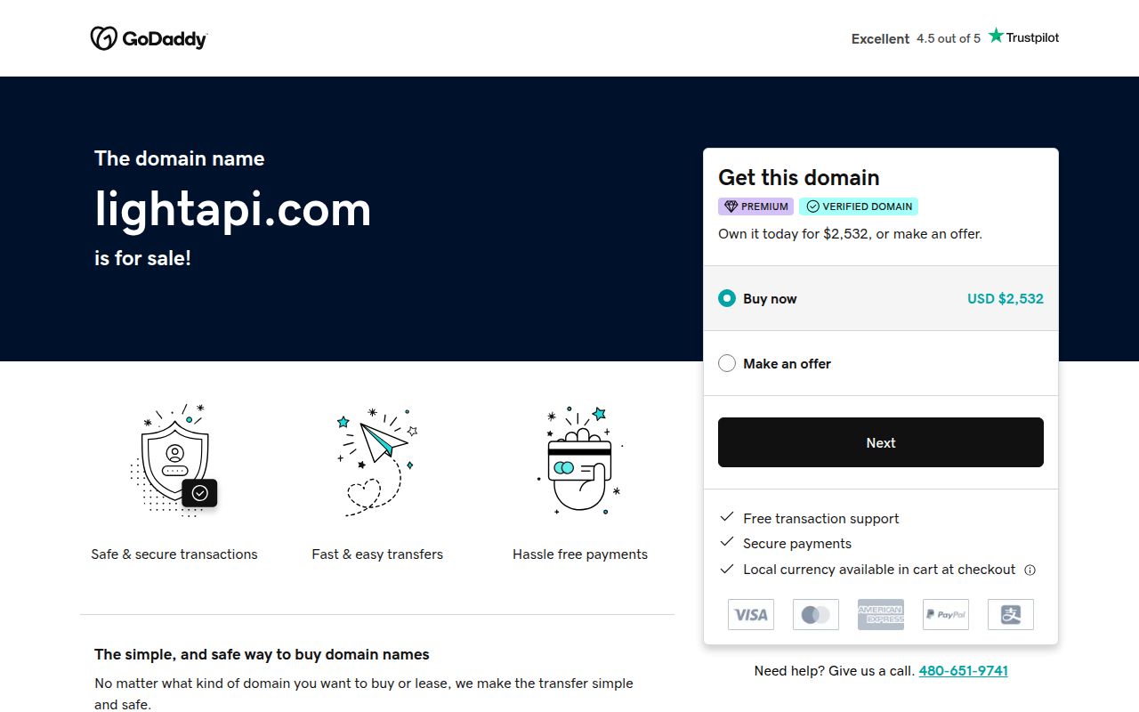 Light homepage screenshot