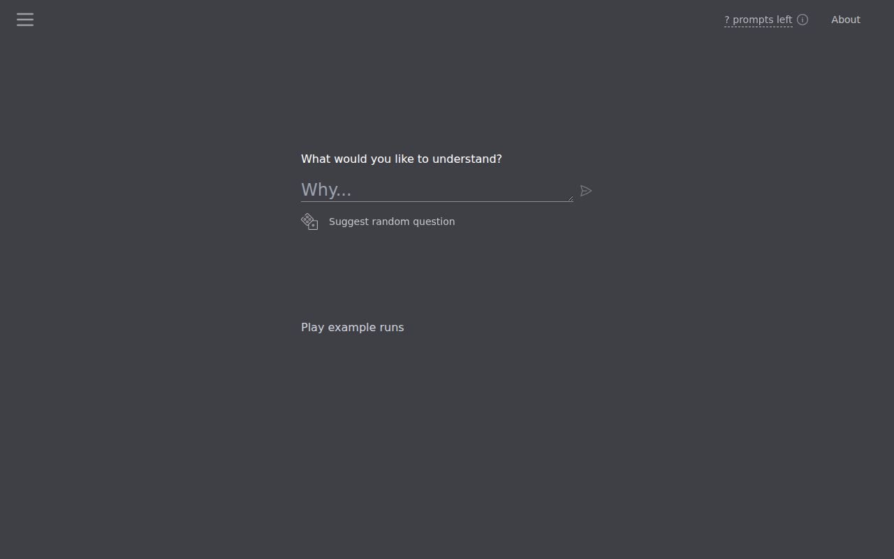 WhyBot homepage screenshot