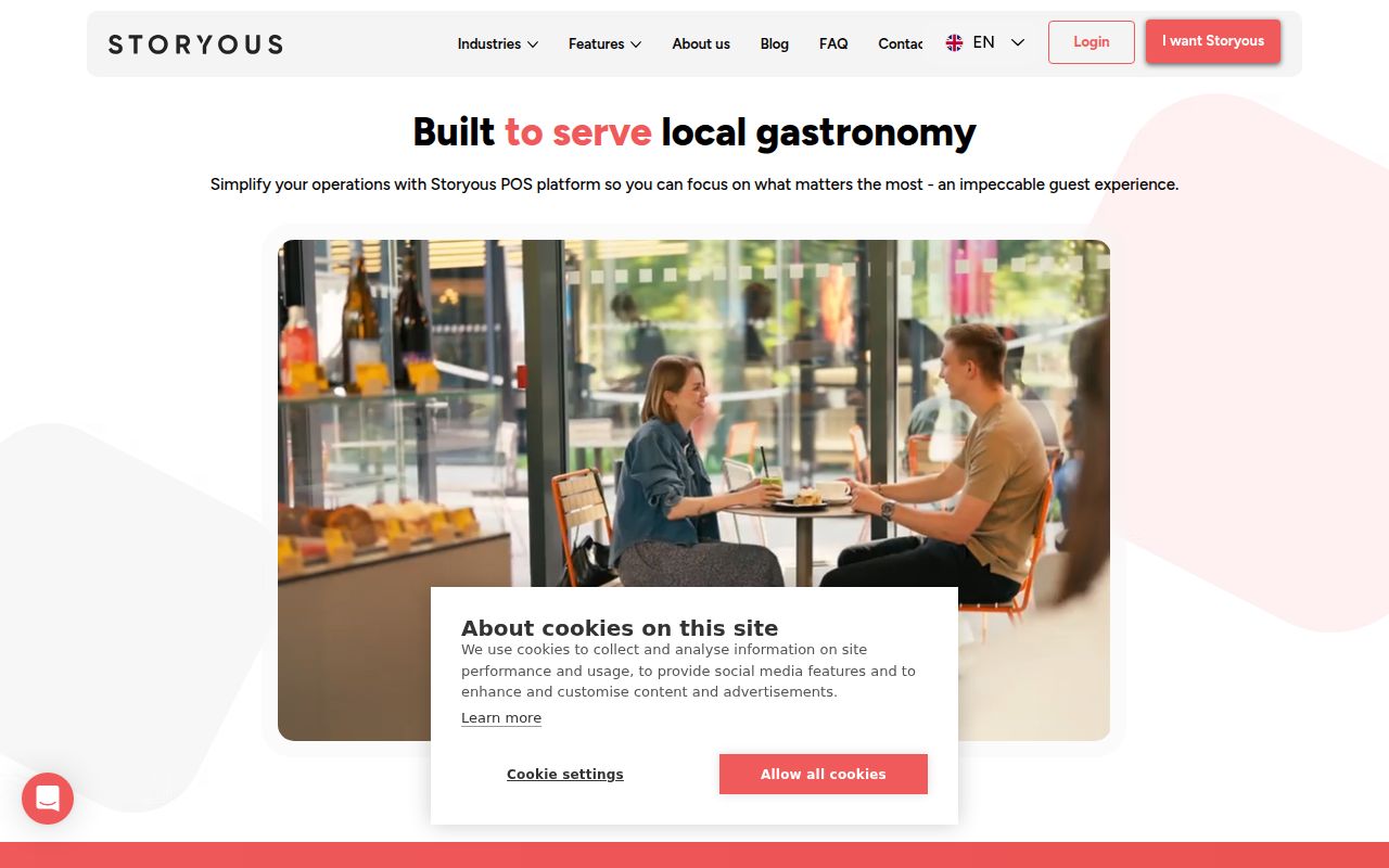 Storyous homepage screenshot