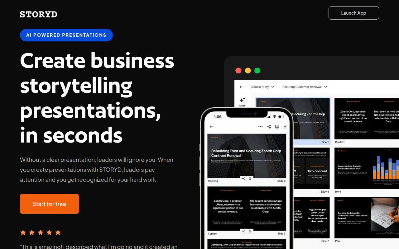 STORYD homepage screenshot
