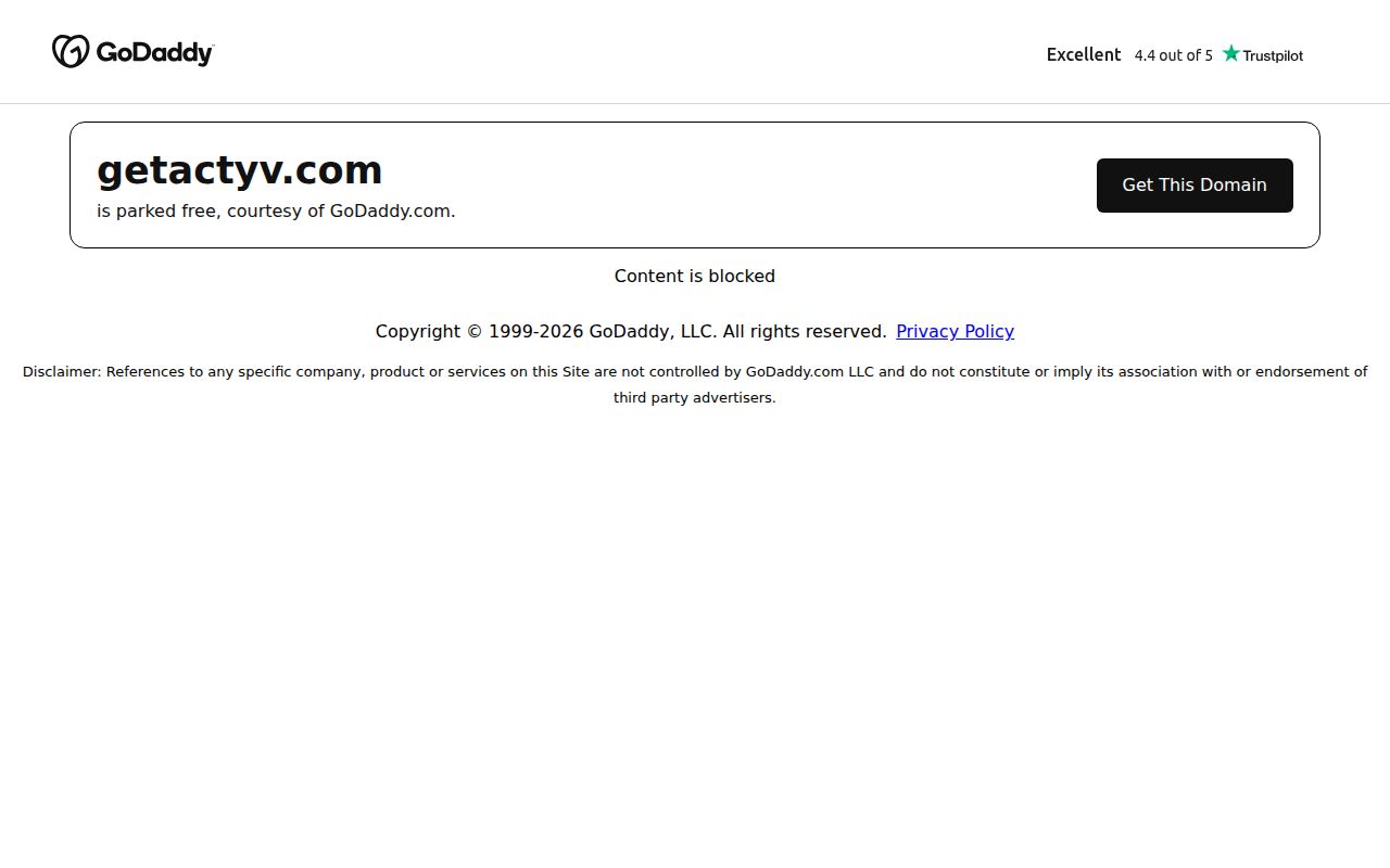 Getactyv homepage screenshot
