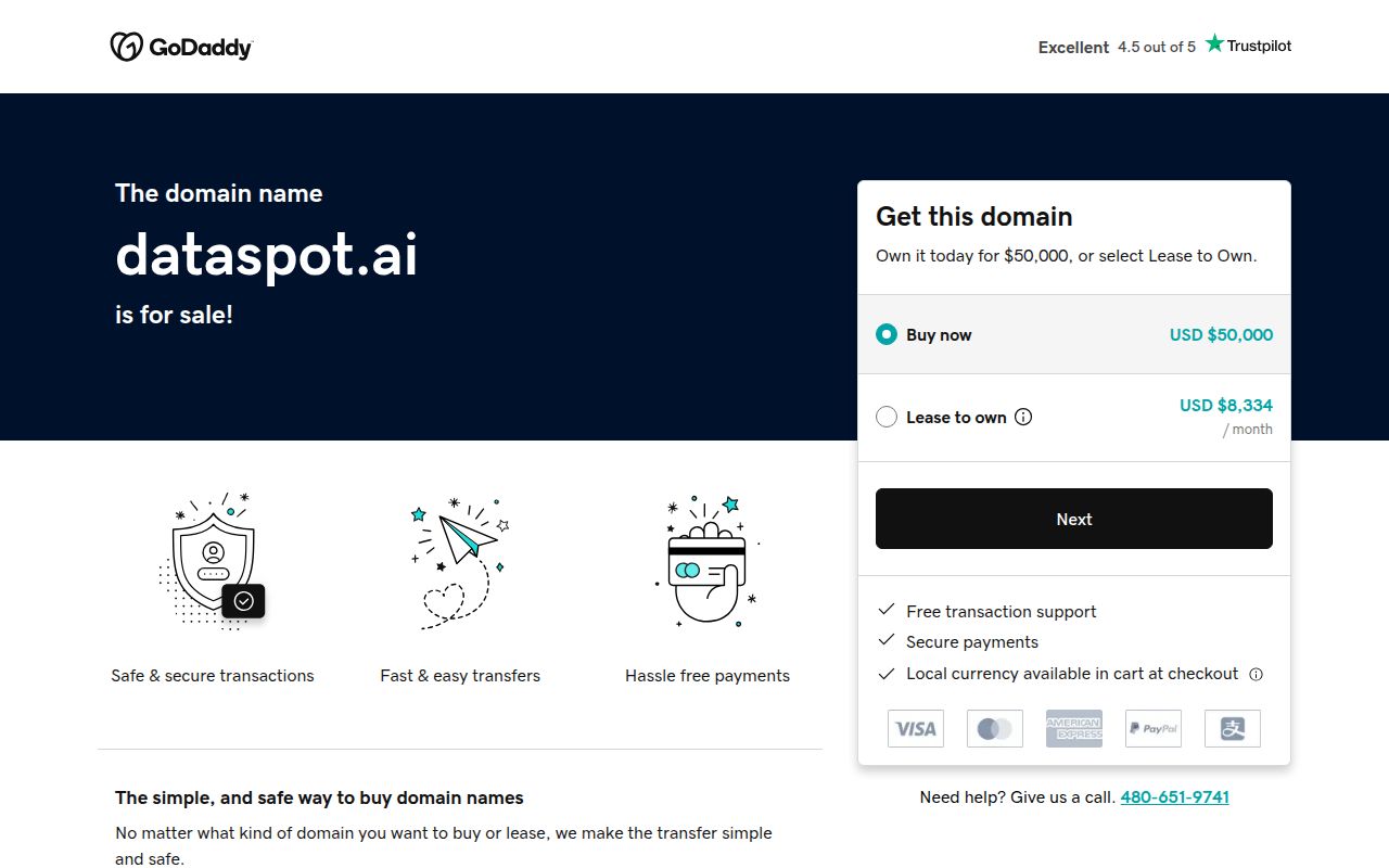Dataspot homepage screenshot