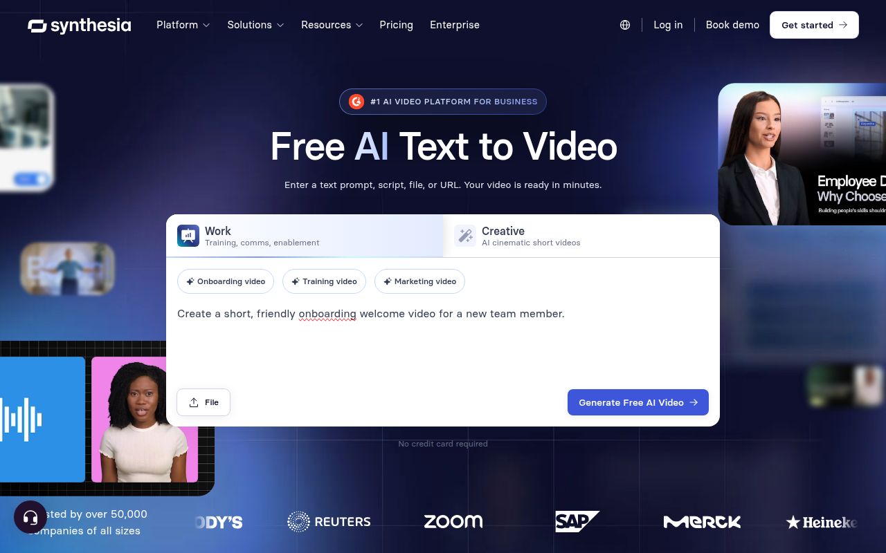 Deepfake Generator homepage screenshot