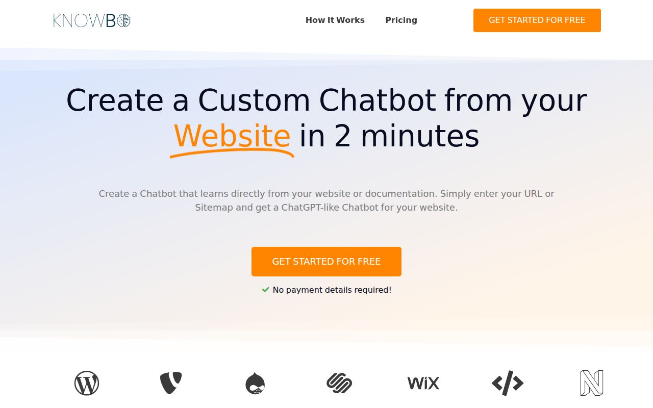 Knowbo homepage screenshot