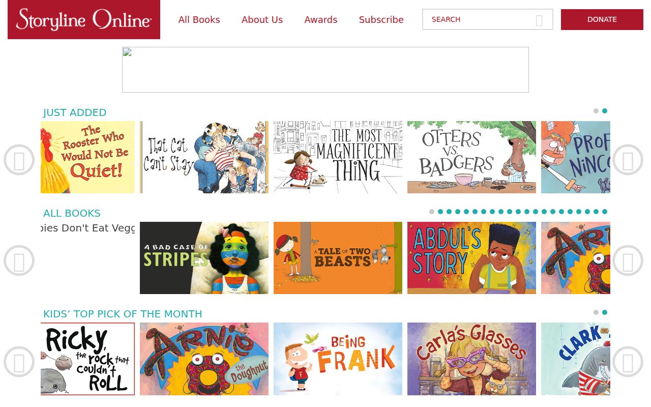 Storyline Online homepage screenshot