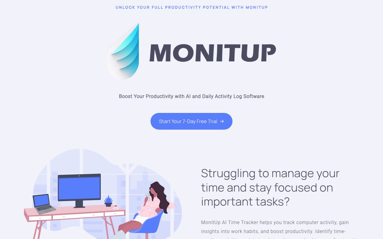 MonitUp homepage screenshot