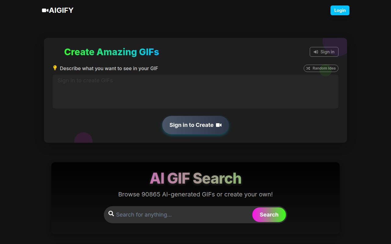 AIGIFY homepage screenshot
