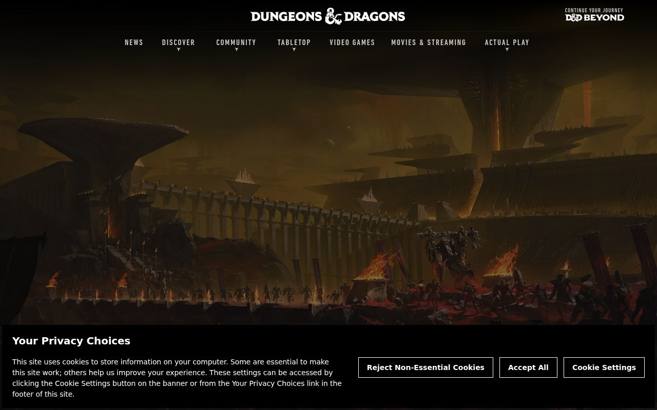Wizard Of The Coast Adventure System homepage screenshot