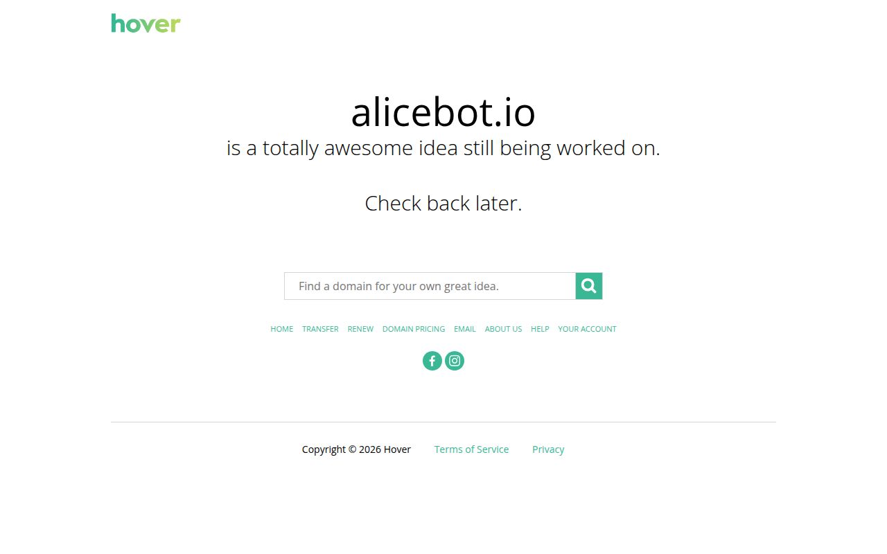 Alice AI homepage screenshot