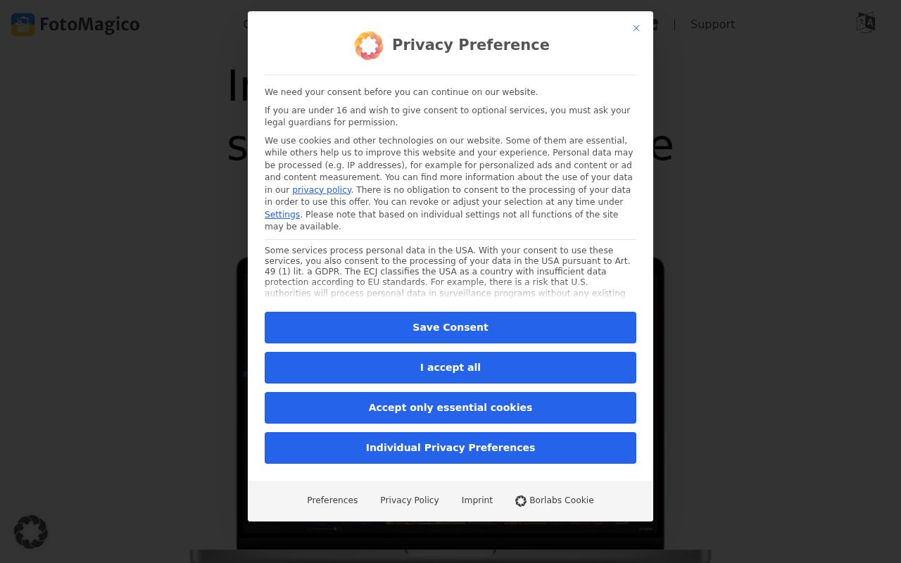 FotoMorph homepage screenshot