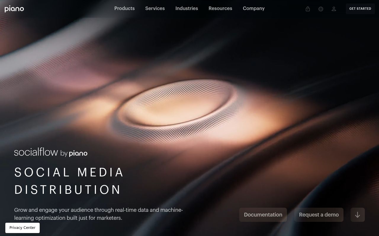 SocialFlow homepage screenshot