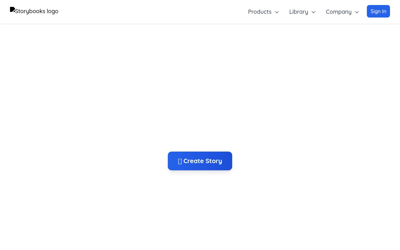 StoryBooks homepage screenshot