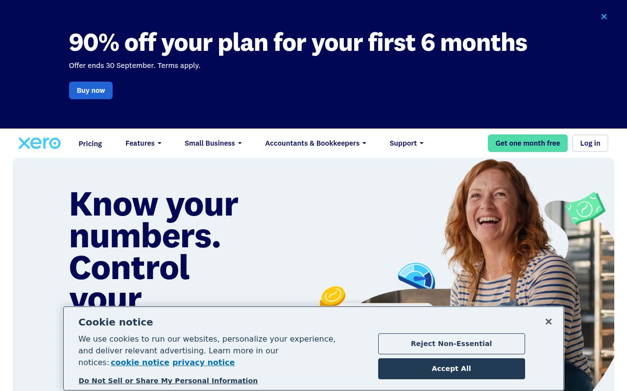 Xero homepage screenshot
