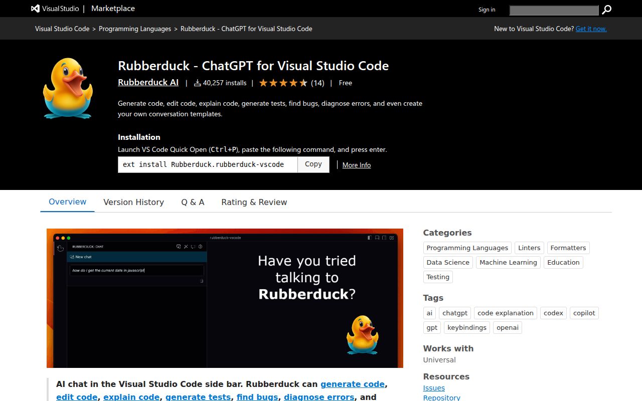 Rubberduck homepage screenshot