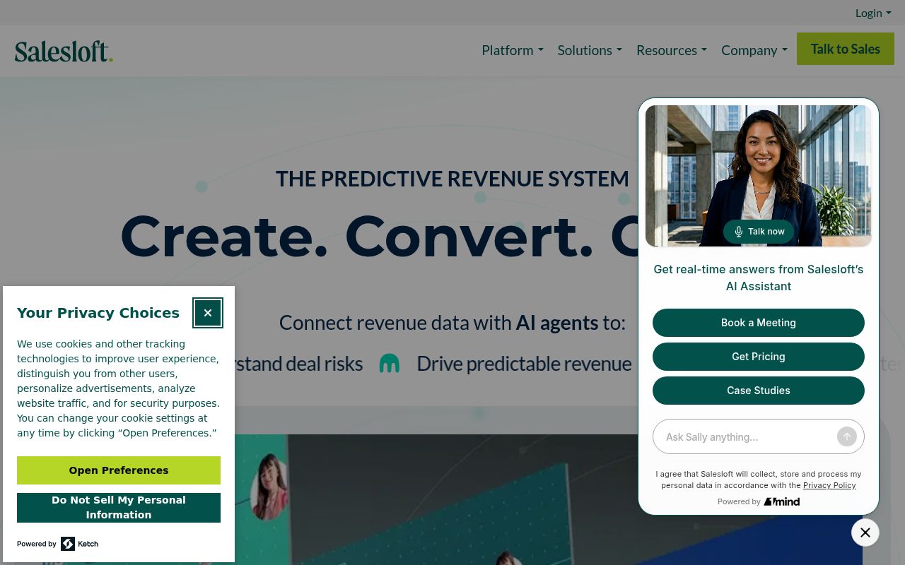 Salesloft homepage screenshot