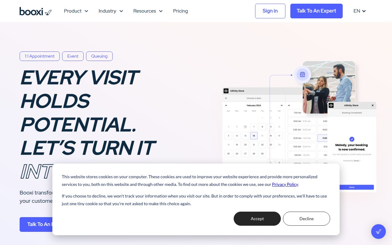 Booxi homepage screenshot