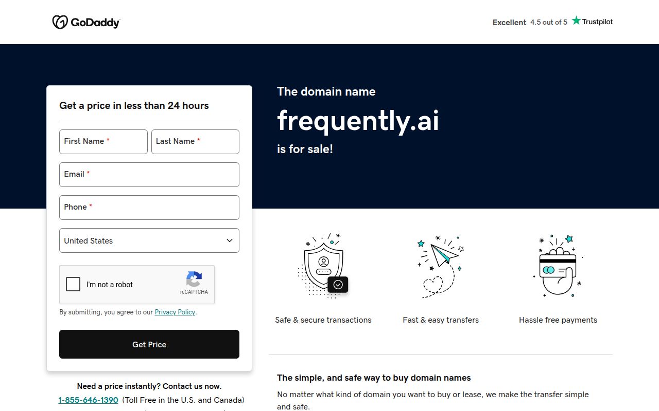 Frequently.AI homepage screenshot