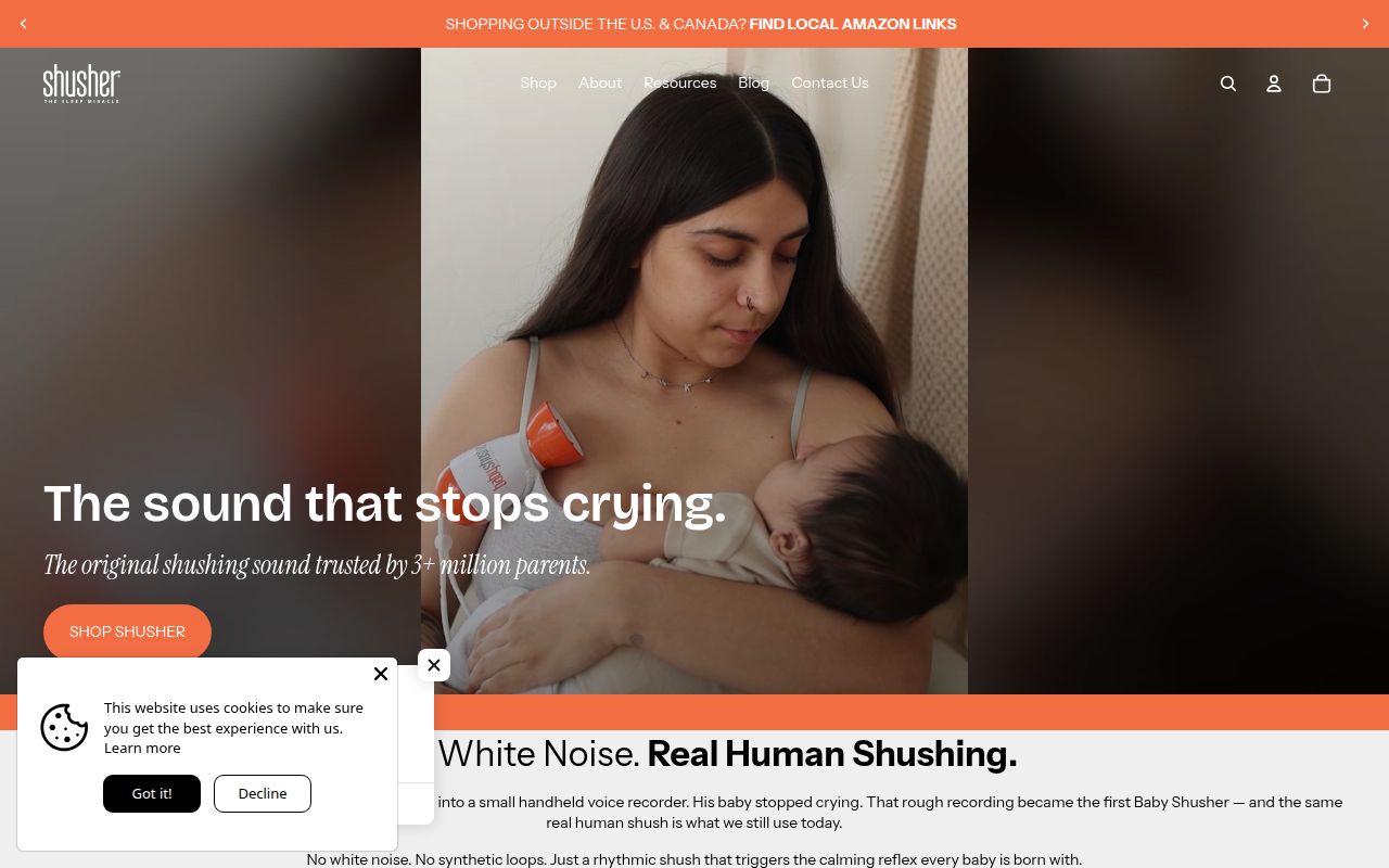 Baby Shusher homepage