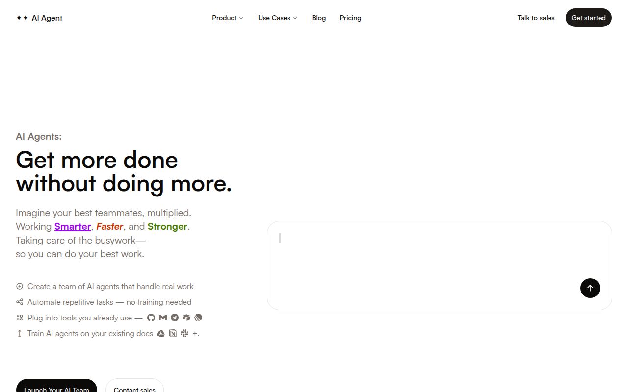 AiAgent.app homepage screenshot