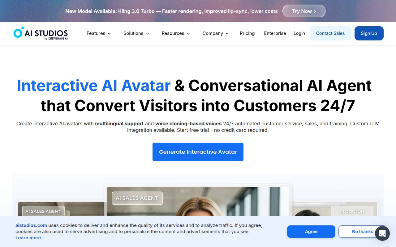 AiHuman homepage screenshot